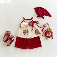 Set Áo Yếm Quần Bà Ba Kèm Khăn