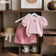 Set Áo Sọc Váy Chữ A