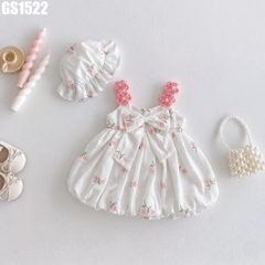 Set Váy Bí 2 Dây Đính Hoa
