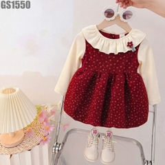 Set Áo Tay Dài Váy Nơ Lưng