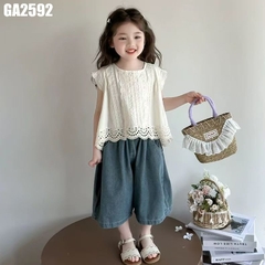 Set Áo Ren Quần Denim