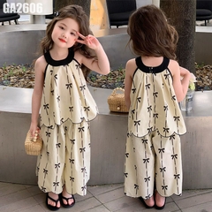 Set Áo Cổ Yếm Kèm Quần Nơ