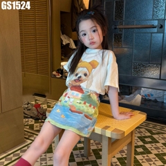 Set Áo Cún Váy Hoạt Hình