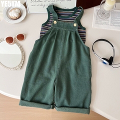 Set Áo Sọc Sát Nách Kèm Yếm Quần