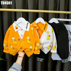 Set 3 Món Áo Len Hươu Kèm Áo Sơ Mi Và Quần Jean