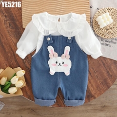 Set Áo Cổ Bèo Yếm Thỏ