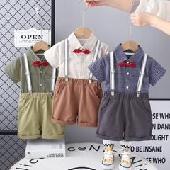 Set Áo Sơ Mi Nơ Đỏ Kèm Công Tử