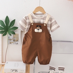 Set Áo Sọc Kèm Yếm Cún