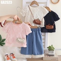 Set Áo Ren Quần Denim (Kèm Túi)