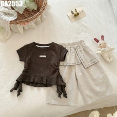 Set Áo Tua Rua Quần Vạt Họa Tiết