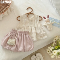 Set Áo Tầng Ren Kèm Quần