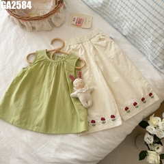 Set Áo Kèm Quần Ống Rộng Viền Hoa