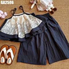 Set Áo 2 Dây Hoa Lá Quần Ống Rộng