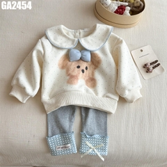 Set Áo Gấu Cổ Tròn Quần Legging