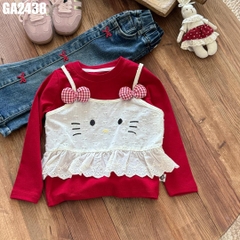 Set Áo Tay Dài Kitty Quần Denim Loe