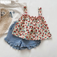 Set Áo Hoa Nhí Kèm Quần Denim