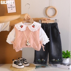 Set 3 Món Sơ Mi Cherry Gile Len