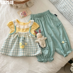 Set Áo Caro Vịt Quần Bo Ống