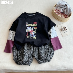 Set Áo Hoạt Hình Quần Da Báo