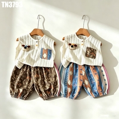 Set Áo Sát Nách Quần Họa Tiết