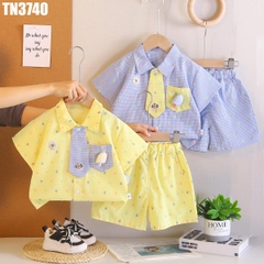 Set Áo Quần Họa Tiết Kèm Cà Vạt