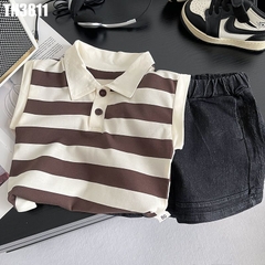Set Áo Polo Sọc Kèm Quần