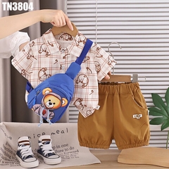 Set Áo Sơ Mi Gấu & Quần Kèm Túi
