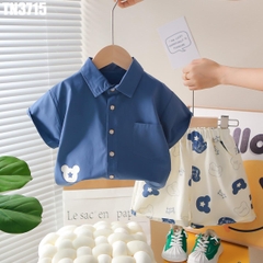 Set Áo Sơ Mi Kèm Quần Gấu Ngôi Sao