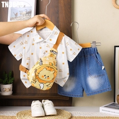 Set Áo Sơ Mi Họa Tiết & Quần Kèm Túi