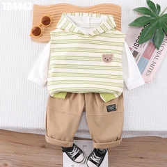 Set 3 Món Hoodie Sát Nách Sọc