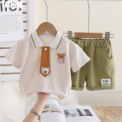Set Áo Polo Cà Vạt Gấu Kèm Quần