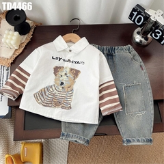 Set Áo Sơ Mi Cún Quần Denim