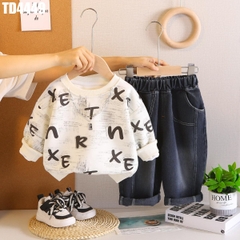 Set Áo Chữ Cái Đính Dây Chuyền Kèm Quần