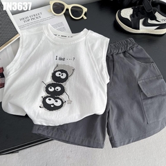 Set Áo Sát Nách Hình Ngộ Nghĩnh Kèm Quần