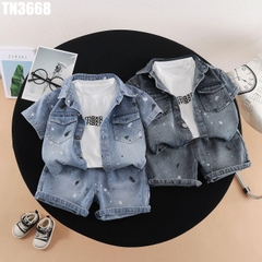 Set 3 Món Denim Loang
