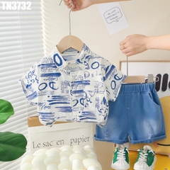 Set Áo Nhiều Chữ Quần Denim