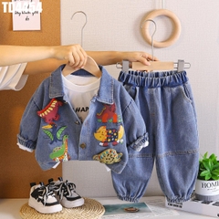 Set 3 Món Khoác Và Quần Denim Động Vật
