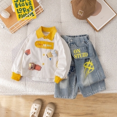 Set Áo Sơ Mi Gấu Quần Denim