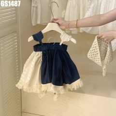 Set Váy 2 Màu Kiểu Kèm Khăn