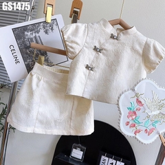 Set Áo Cổ Tàu Kèm Váy