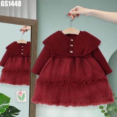 Set Váy Tay Dài Voan Kèm Choàng Vai