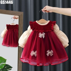 Set Áo Tay Dài Váy Lót Lông Nơ Voan