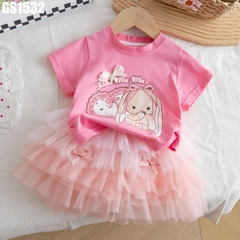 Set Áo Thỏ Váy Voan Tầng