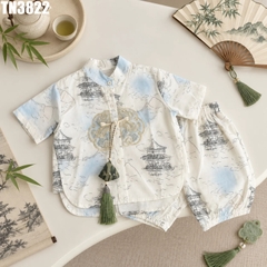 Set Áo Sơ Mi Họa Tiết Kèm Quần