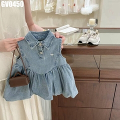 Váy Denim Bí Cổ Polo