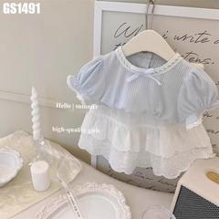 Set Áo Viền Ren Váy Tầng Ren