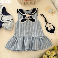 Set Váy Sọc Đuôi Cá Thỏ Kèm Túi