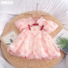 Váy Cổ Tàu Hoa Voan