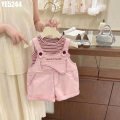 Set Áo Sát Nách Sọc Kèm Yếm