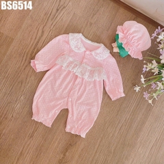 Set Body Dài Chấm Bi Ren Kèm Nón